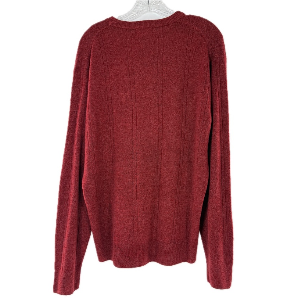 Dockers Soft Acrylic Red Marled Windowpane Crewneck Sweater Mens Size Large NEW! - Picture 11 of 13